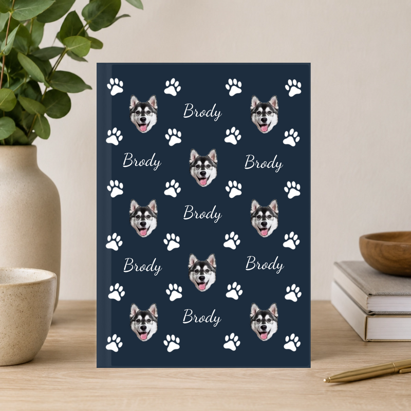 Pawfectly Yours Dog Paw Print Personalized 5"x7" Journal