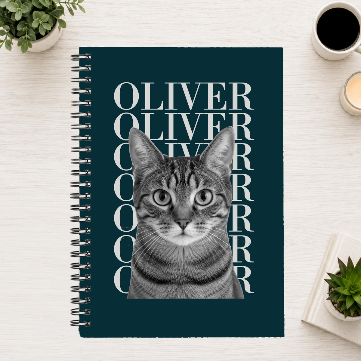 Headliner Personalized Cat 6"x8" Spiral Bound Notebook