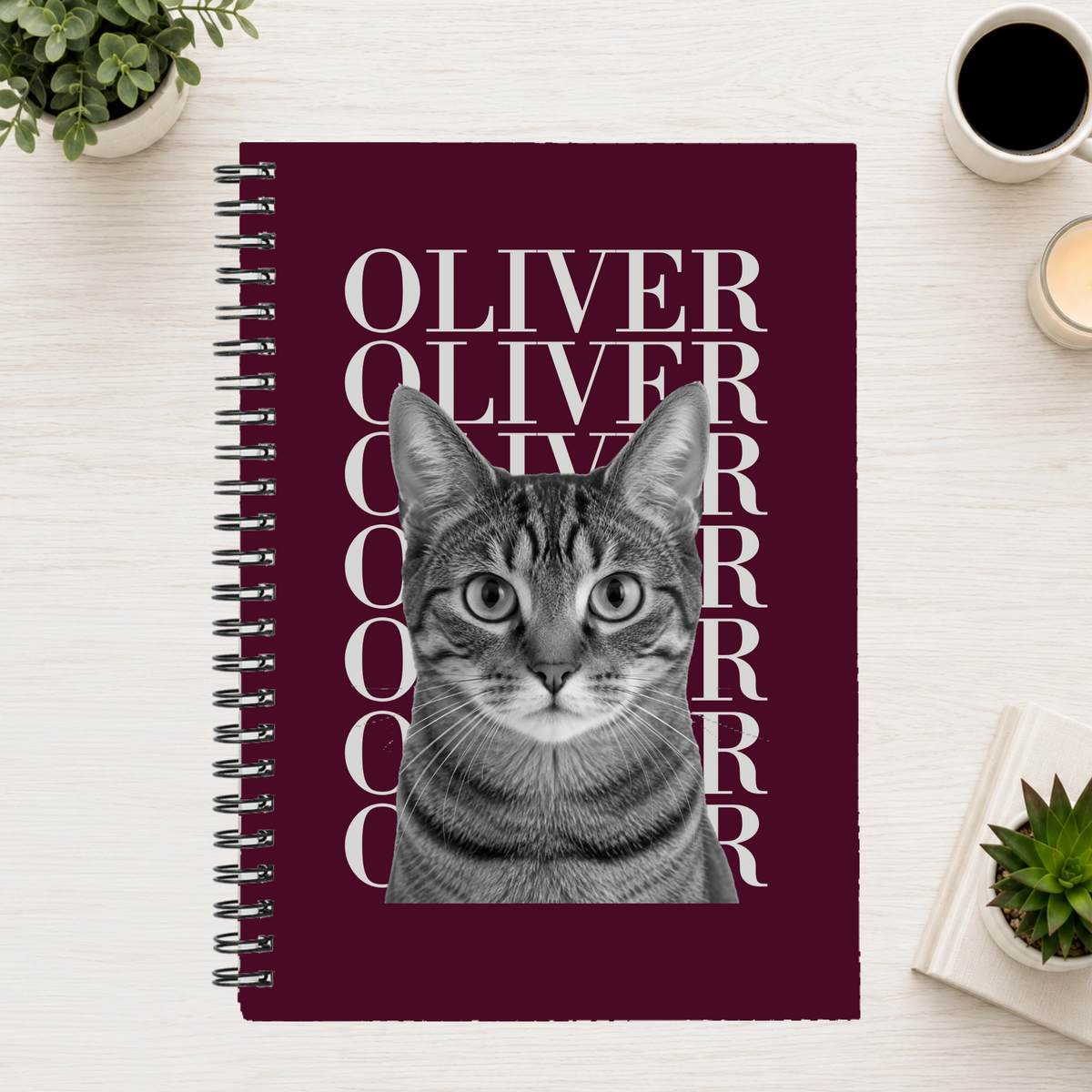 Headliner Personalized Cat 6"x8" Spiral Bound Notebook