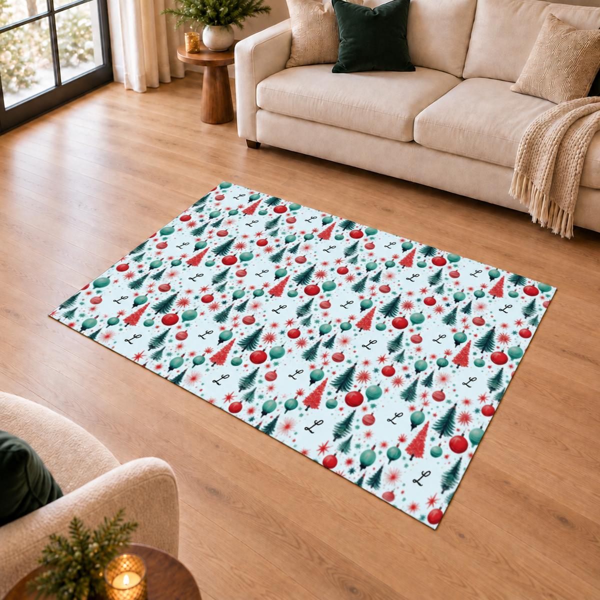 Midmod Merriment Personalized Washable Rug