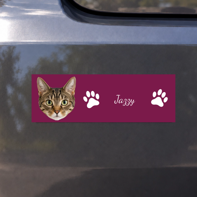Pawfectly Yours Cat Paw Print Personalized Bumper Magnet