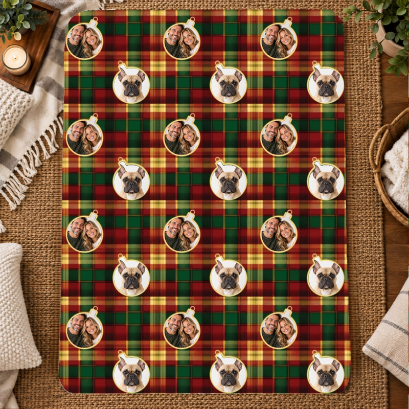 Candlelight Plaid Personalized Couple 60x80 Sherpa Blanket