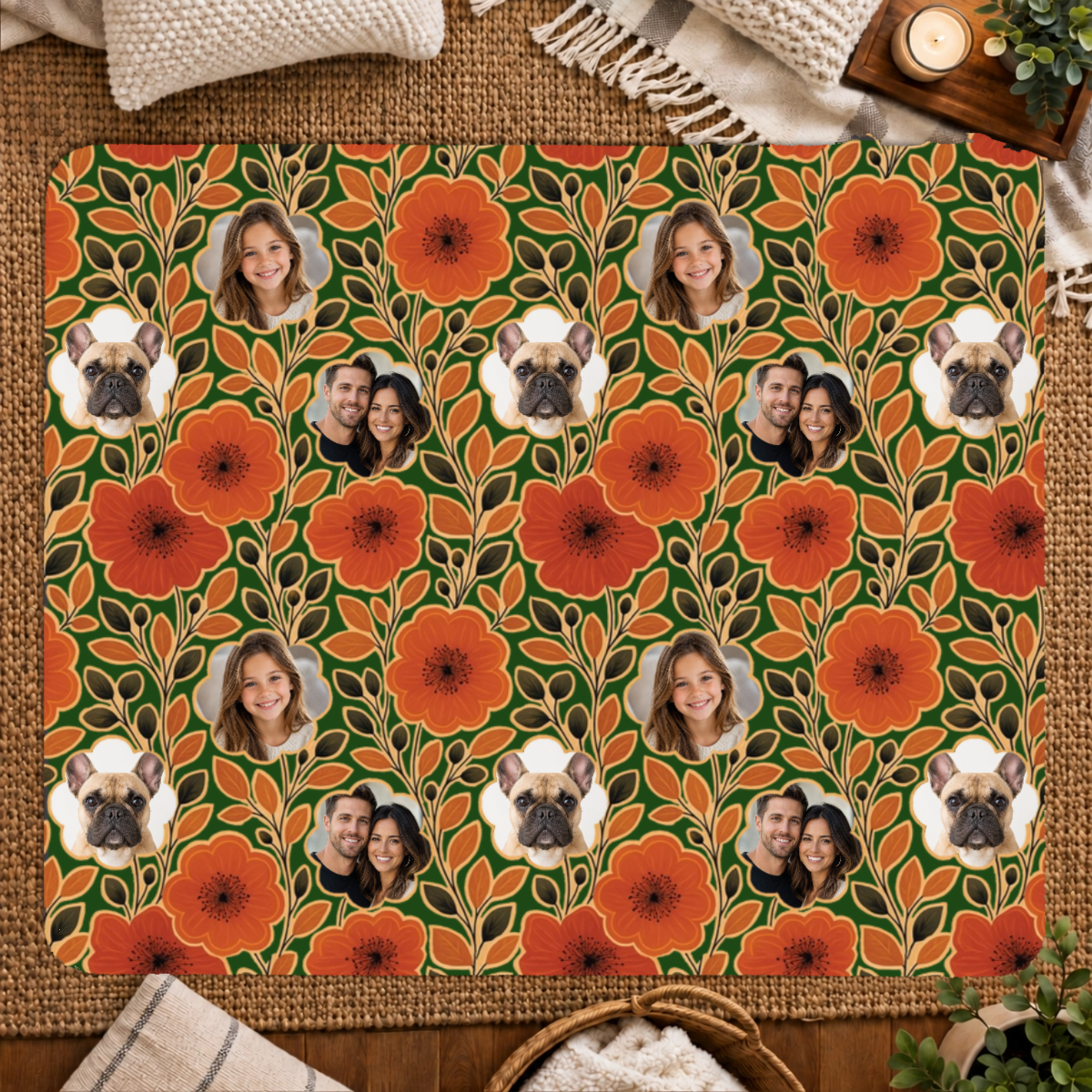 Amber Petal Radiance Personalized Kid 50x60 Sherpa Blanket