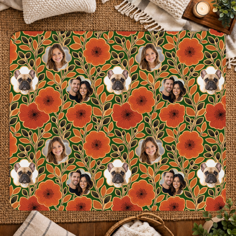 Amber Petal Radiance Personalized Couple 50x60 Sherpa Blanket