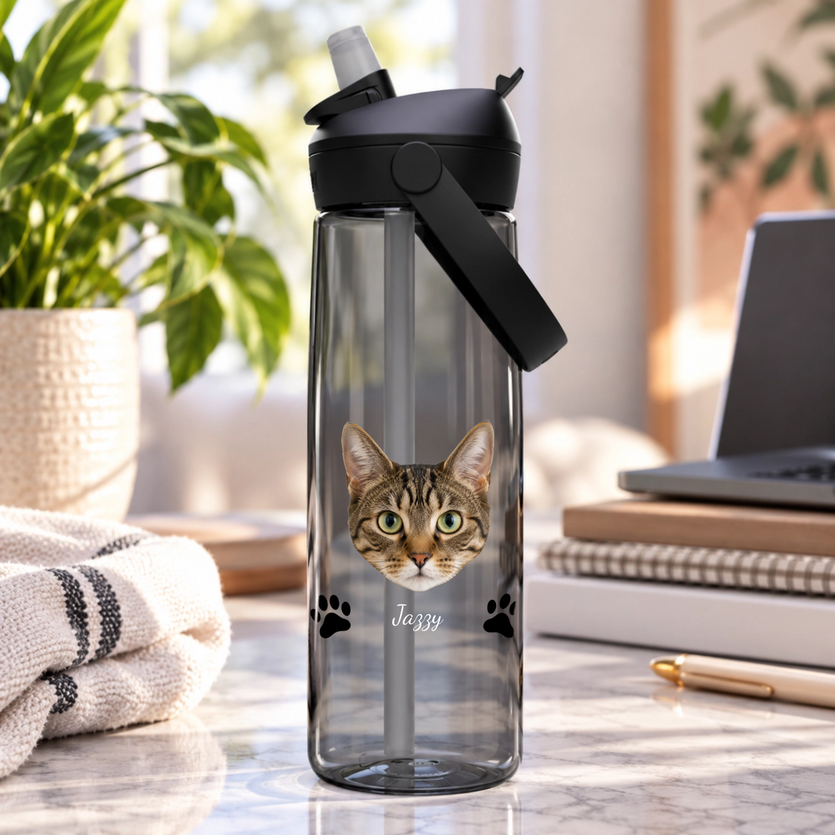Pawfectly Yours Cat Paw Print Personalized CamelBak Thrive™ 25 oz Flip Straw Bottle with Tritan™ Renew