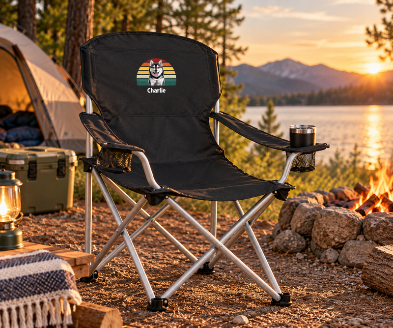 Happy Trails Personalized Dog Oversized Folding Chair