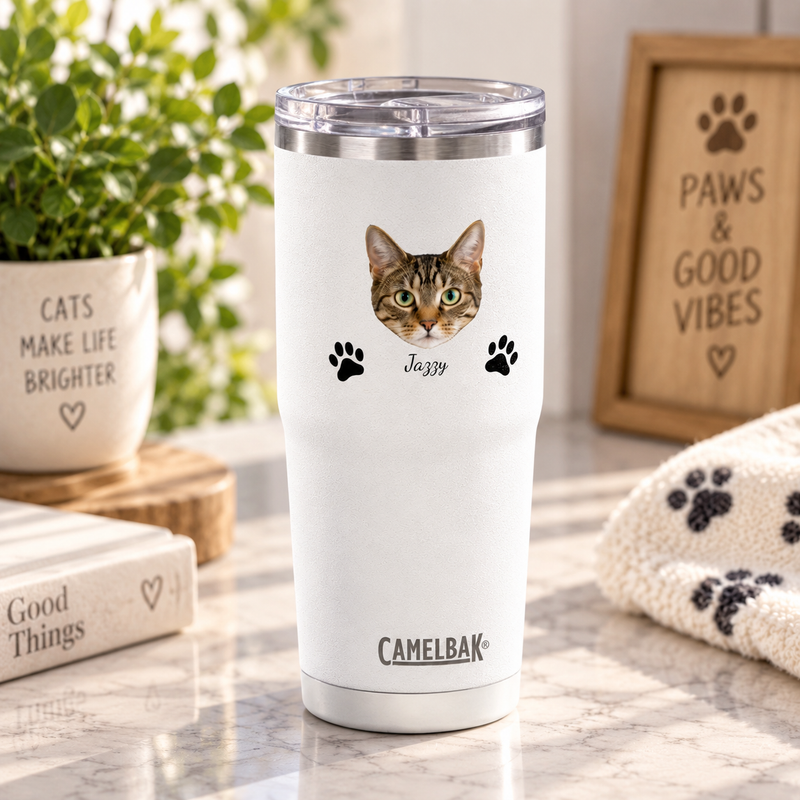Pawfectly Yours Cat Paw Print Personalized CamelBak Thrive Leak-Proof Tumbler 20 oz
