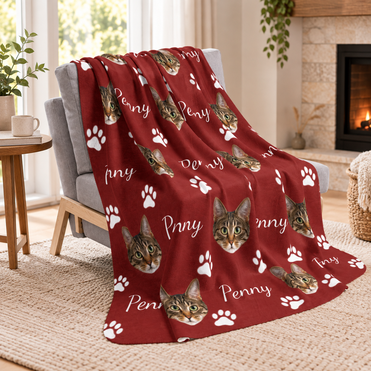 Pawfertly Yours Personalized Cat 60x80 Sherpa Blanket