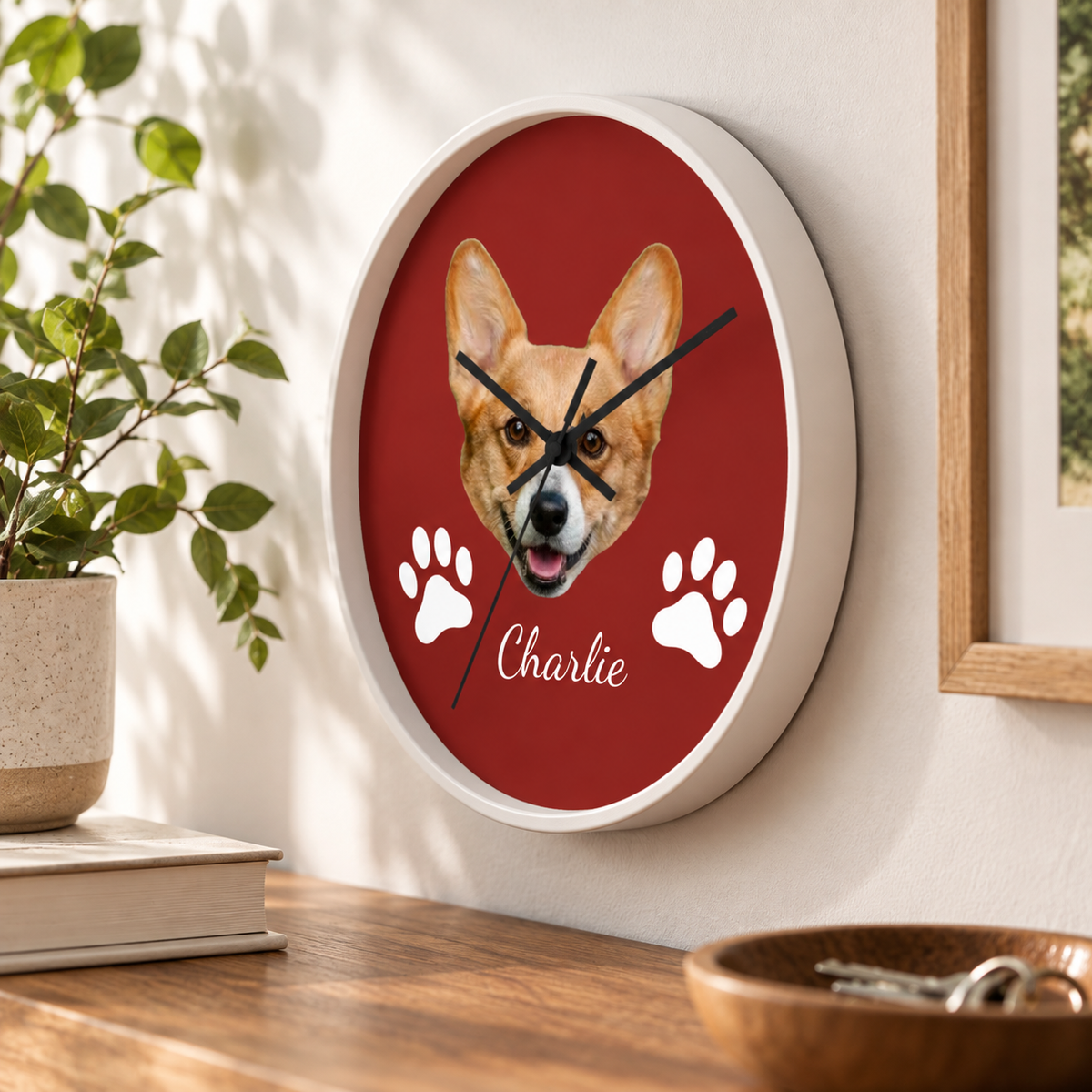 Pawfertly Yours Personalized Dog Wall Clock