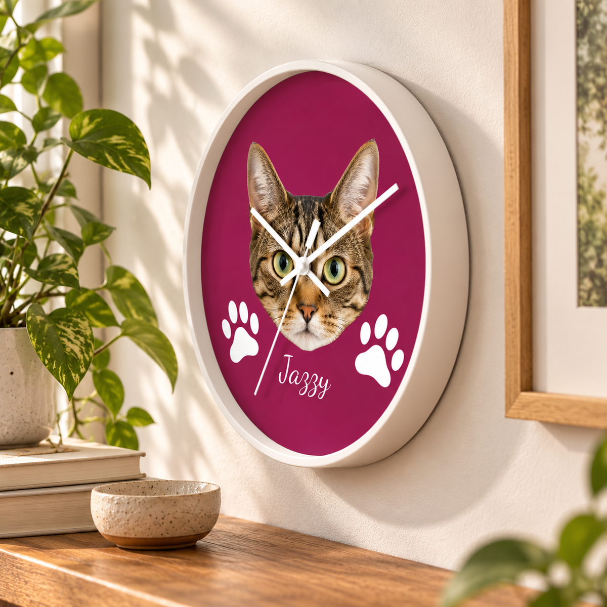 Pawfertly Yours Personalized Cat Wall Clock