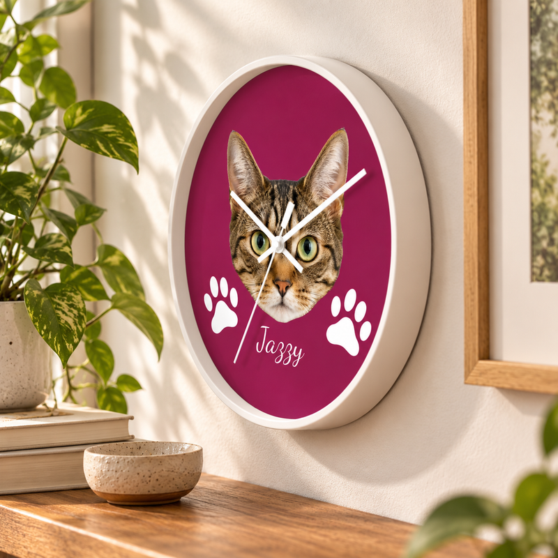 Pawfertly Yours Personalized Cat Wall Clock
