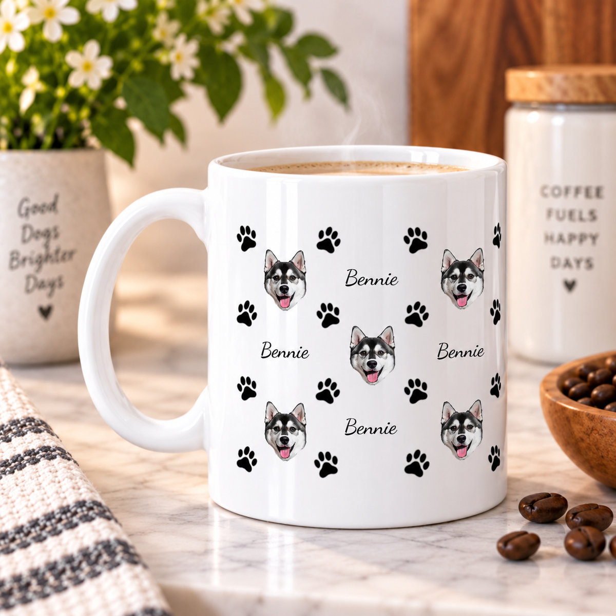 Pawfectly Yours Dog Personalized White Ceramic Mug