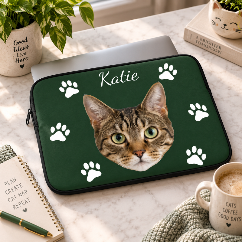 Pawfectly Yours Cat Personalized Laptop Sleeve