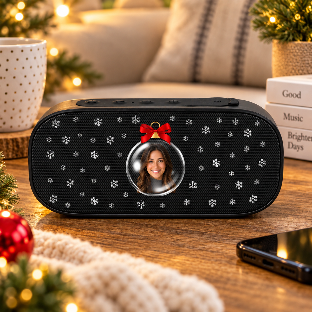Merry & Bright Baubles Personalized Stark 2.0 Bluetooth Speaker