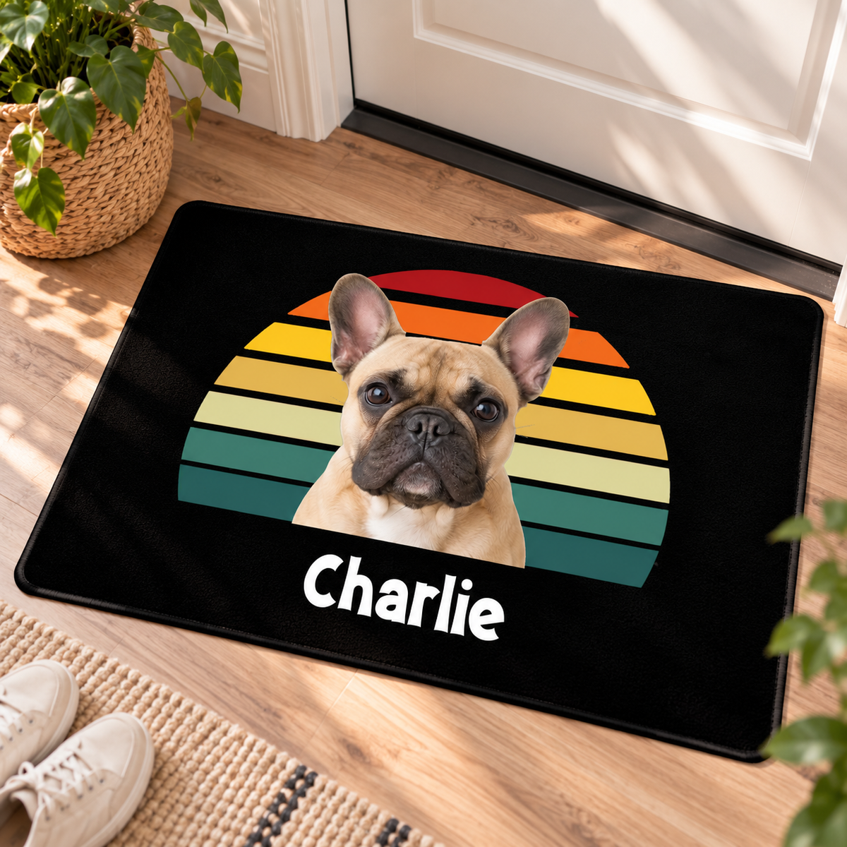 Happy Trails Personalized Dog Washable Rug
