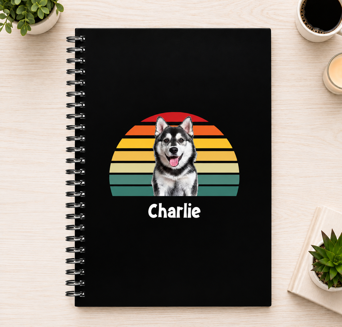 Happy Trails Personalized Dog 6"x8" Spiral Bound Notebook