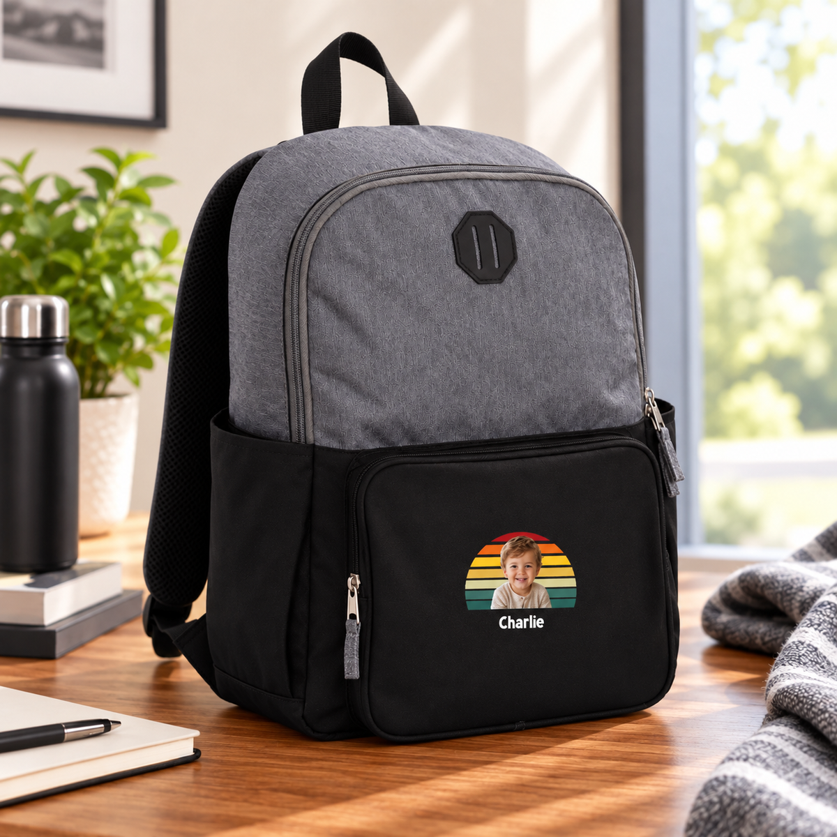Happy Trails Personalized Kids Paired Recycled 15" Laptop Backpack
