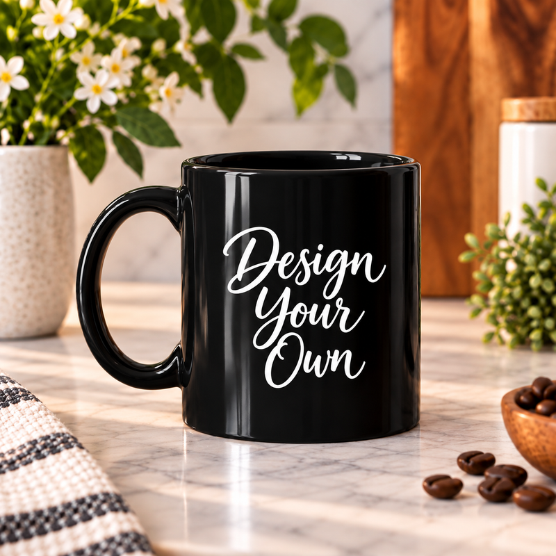 Design Your Own Personalized Black Ceramic Mug