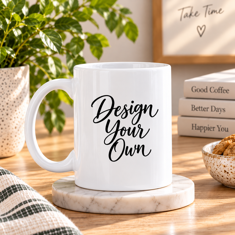 Design Your Own Personalized White Ceramic Mug