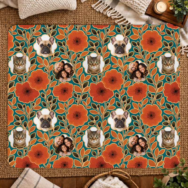 Amber Petal Radiance Personalized Family 50x60 Sherpa Blanket