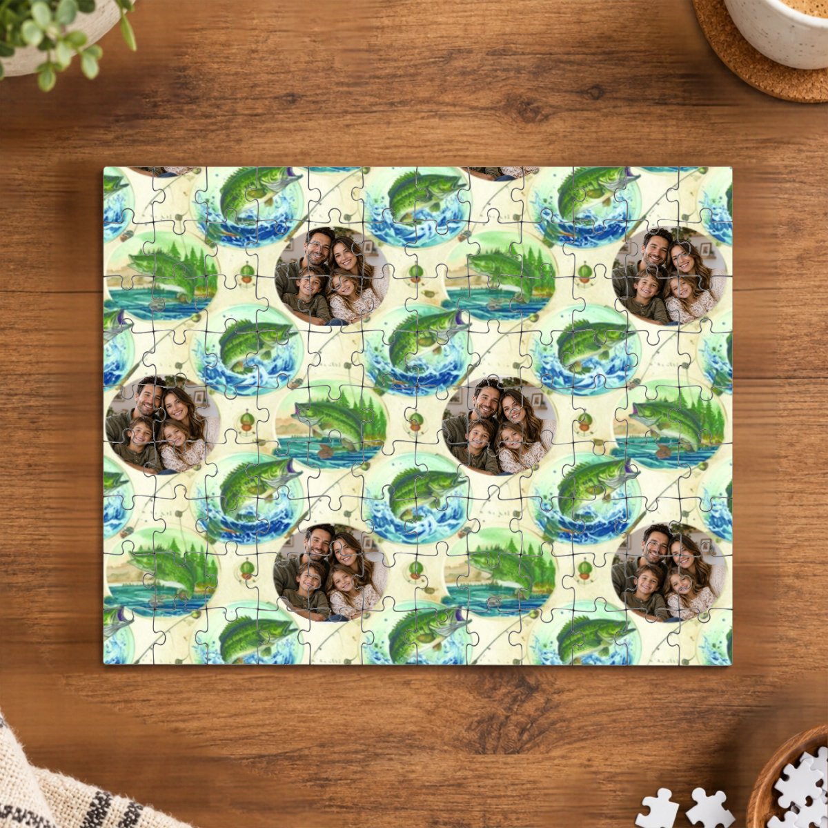 Fresh Water Action Personalized Family Puzzle