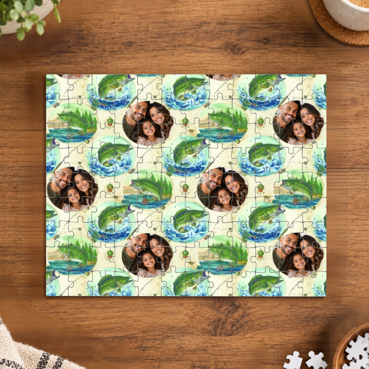 Fresh Water Action Personalized Family Puzzle