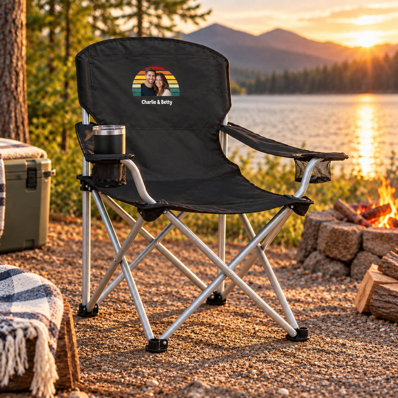 Happy Trails Personalized Couple Oversized Folding Chair