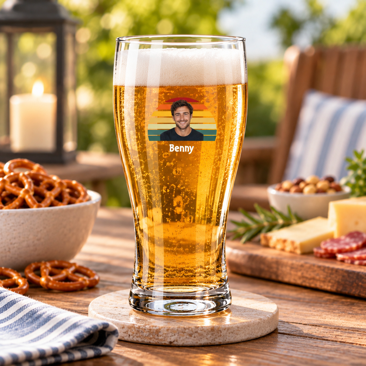 Happy Trails Personalized Libbey 16 oz Pub Glass
