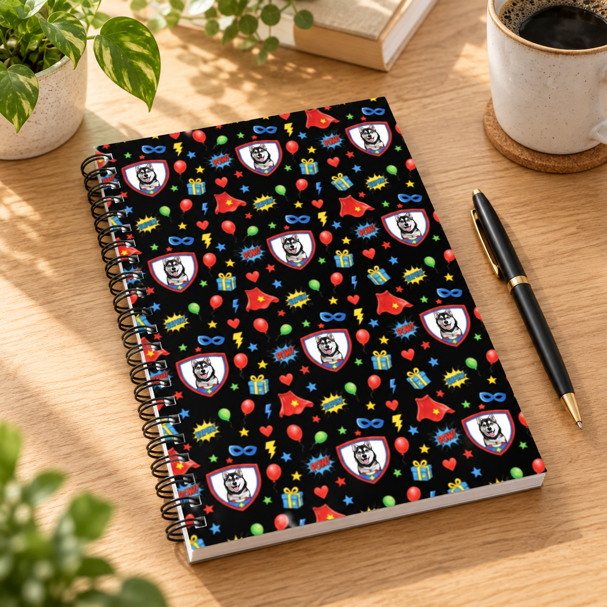 Super Celebration Personalized Dog 6"x8" Spiral Bound Notebook
