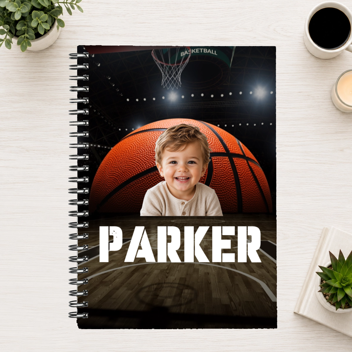 Center Court Personalized Kid 6"x8" Spiral Bound Notebook