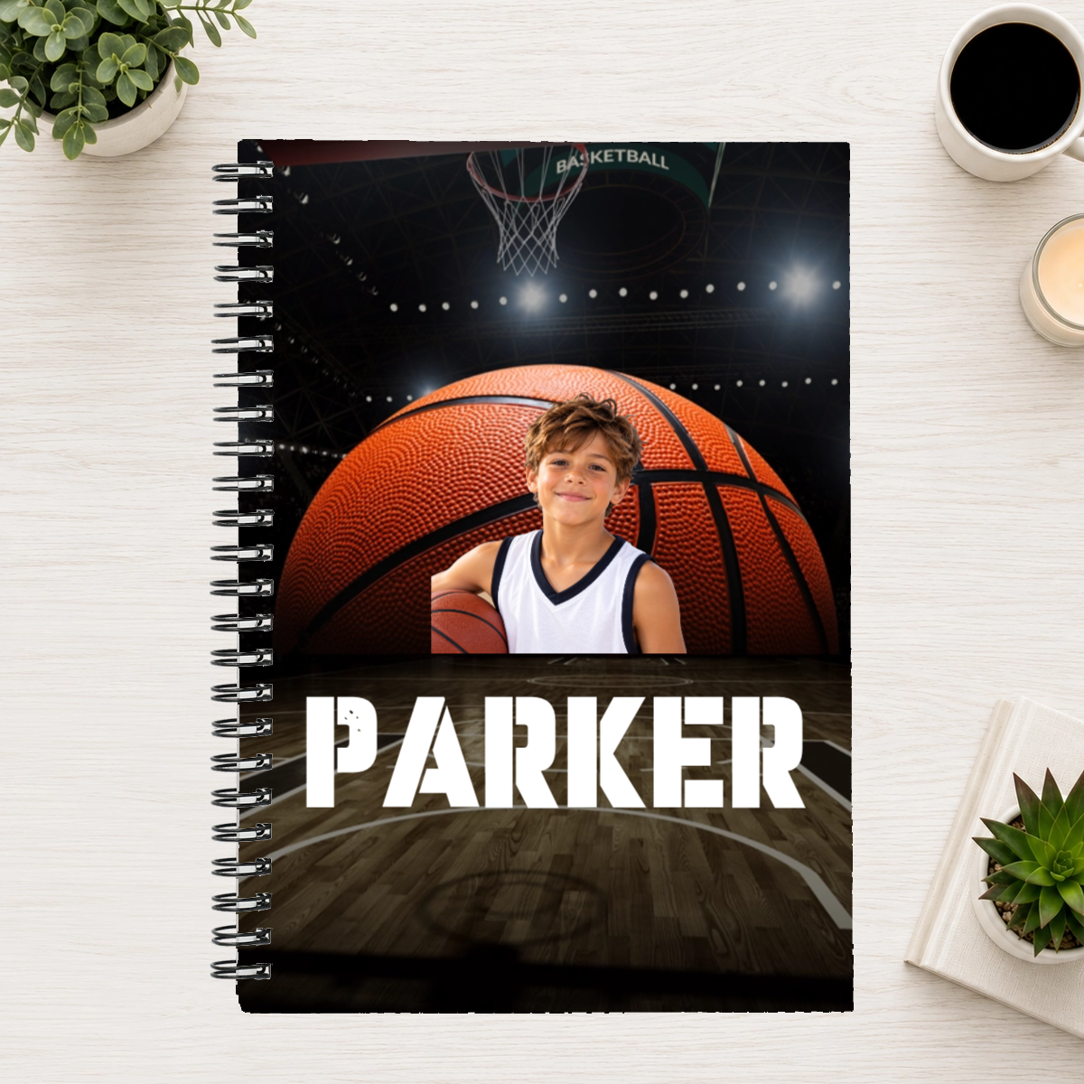 Center Court Personalized Kid 6"x8" Spiral Bound Notebook