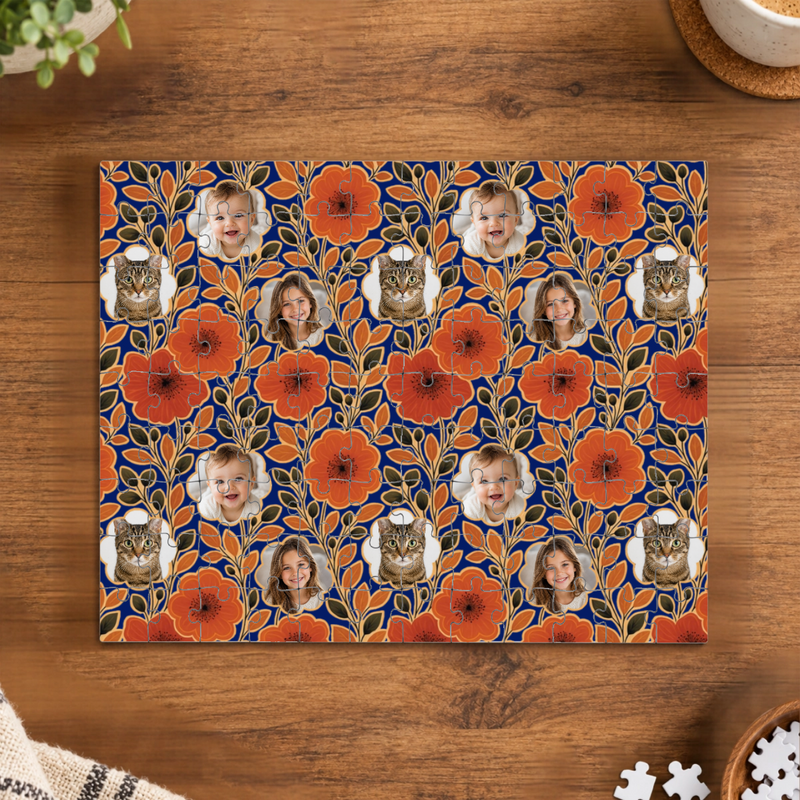 Amber Petal Radiance Personalized Kid Puzzle
