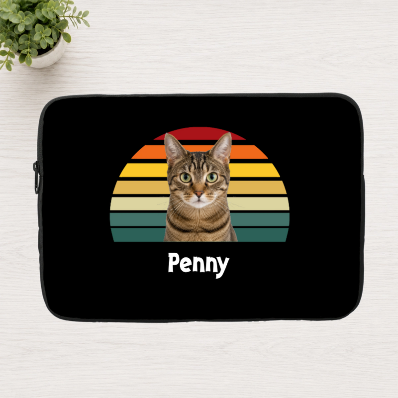 Happy Trails Personalized Cat Laptop Sleeve
