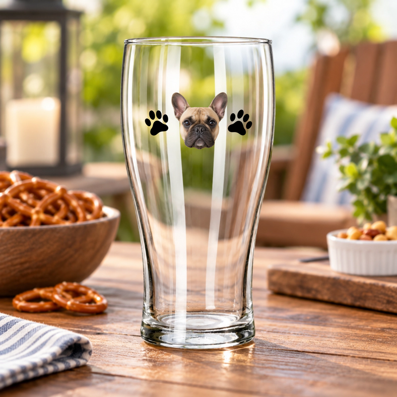 Pawfectly Yours Dog Paw Print Personalized Libbey 16 oz Pub Glass