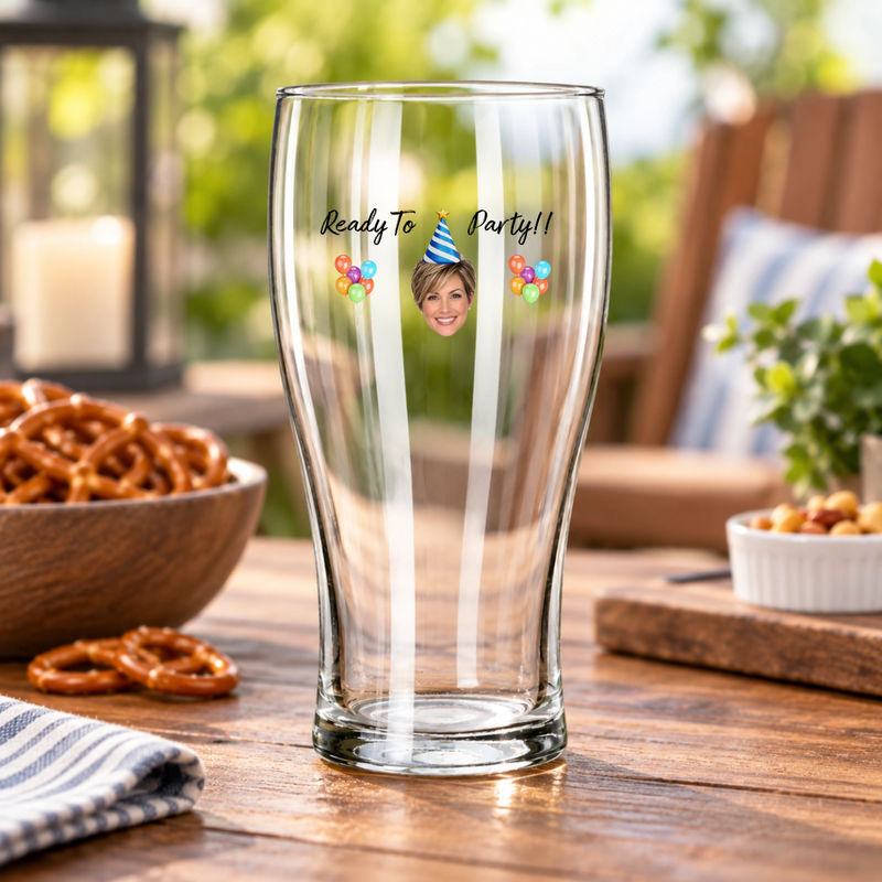 Ready to Party Birthday Personalized Libbey 16 oz Pub Glass