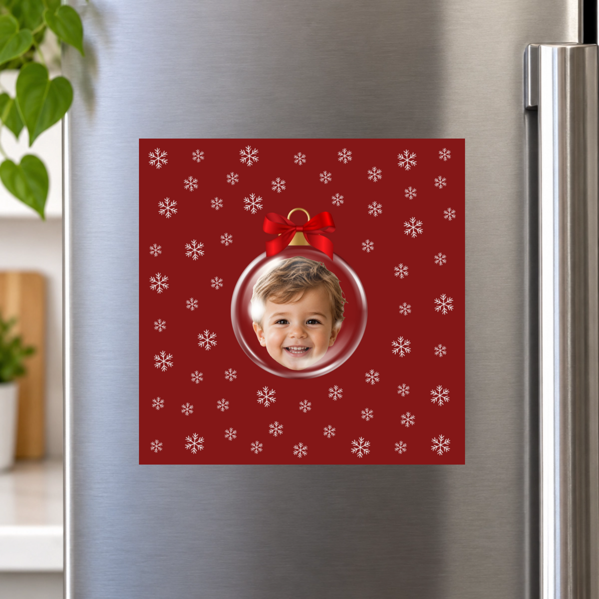 Merry & Bright Baubles Personalized Kids Magnet 6"