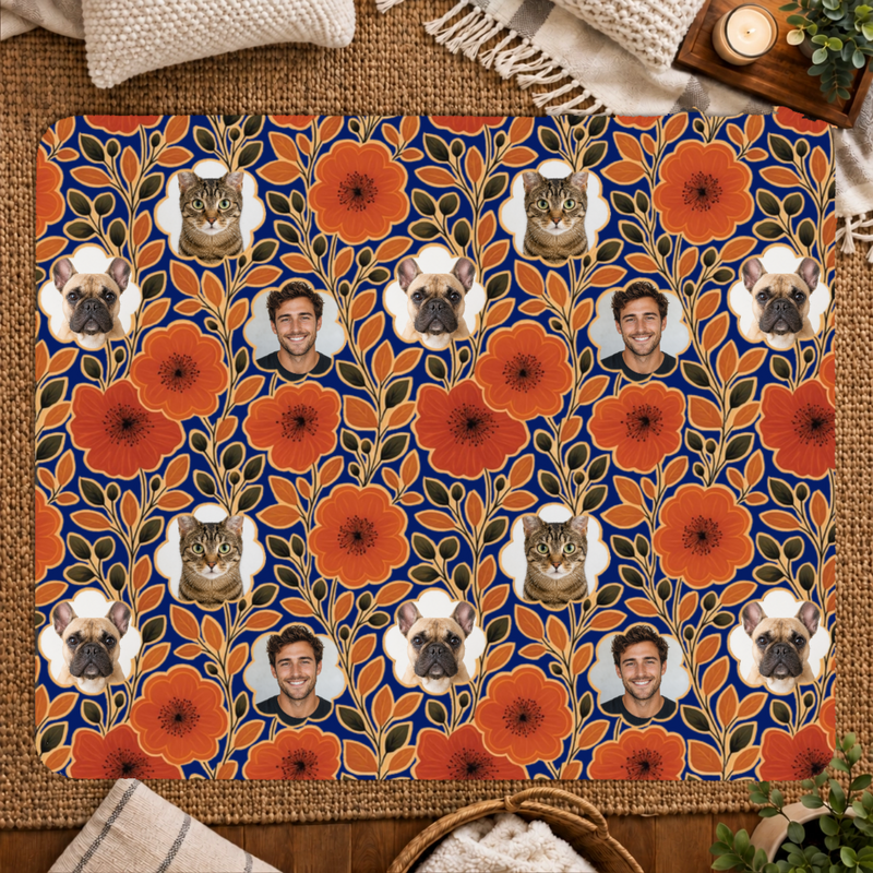 Amber Petal Radiance Personalized Cat 50x60 Sherpa Blanket