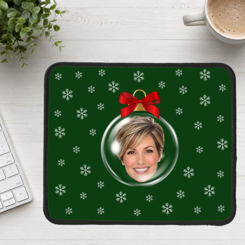 Merry & Bright Baubles Personalized Mouse Pad