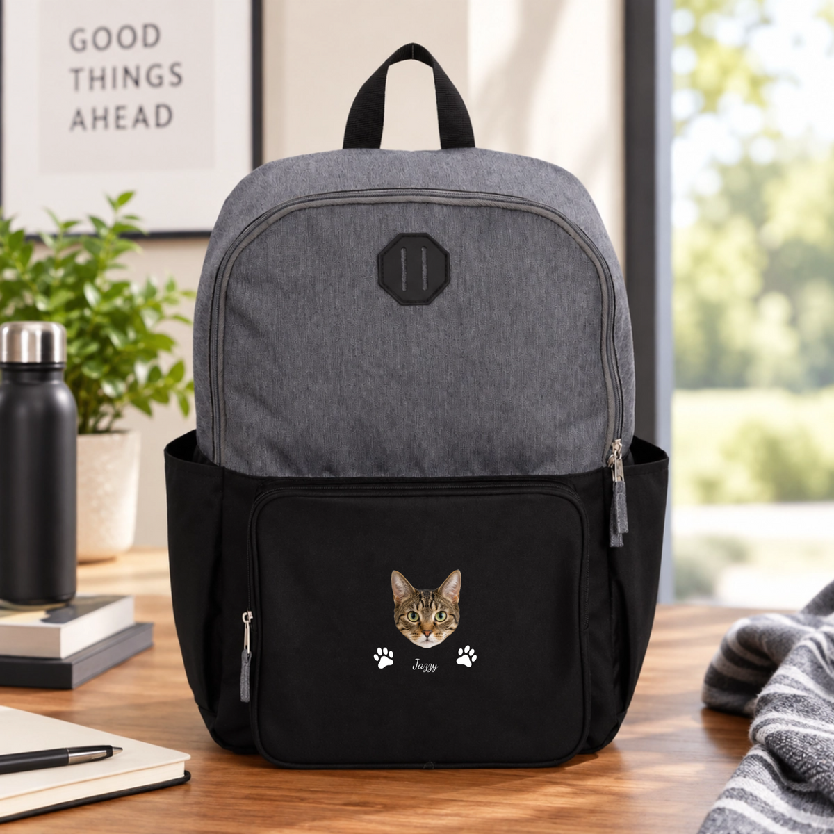Pawfectly Yours Cat Paw Print Personalized Paired Recycled 15" Laptop Backpack