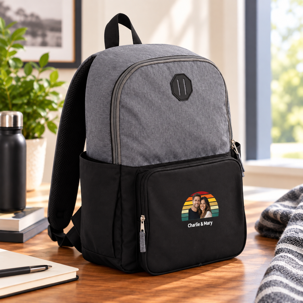 Happy Trails Personalized Couple Paired Recycled 15" Laptop Backpack