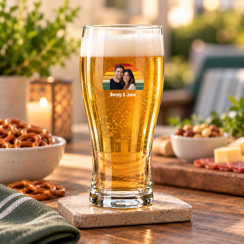 Happy Trails Personalized Couple Libbey 16 oz Pub Glass