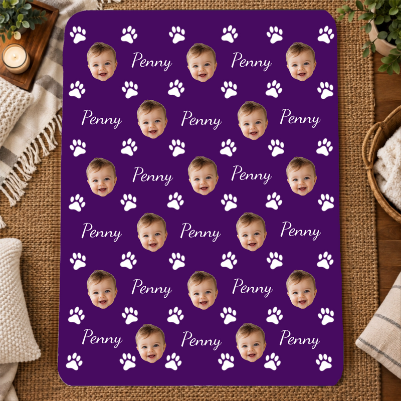 Pawfertly Yours Personalized 60x80 Sherpa Blanket