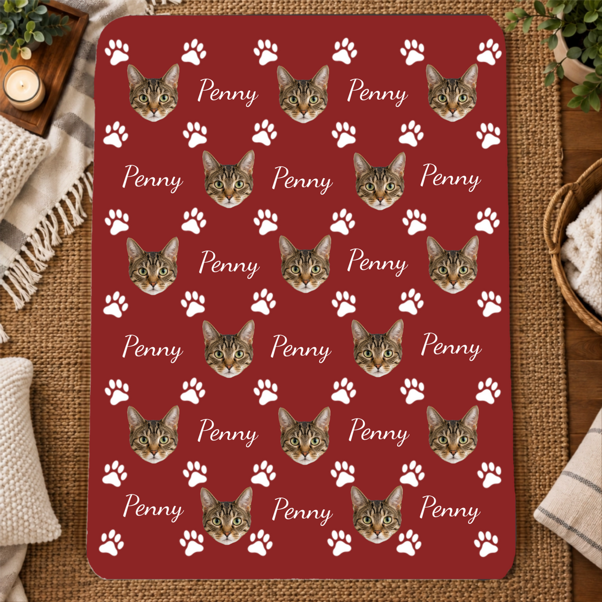 Pawfertly Yours Personalized Cat 60x80 Sherpa Blanket