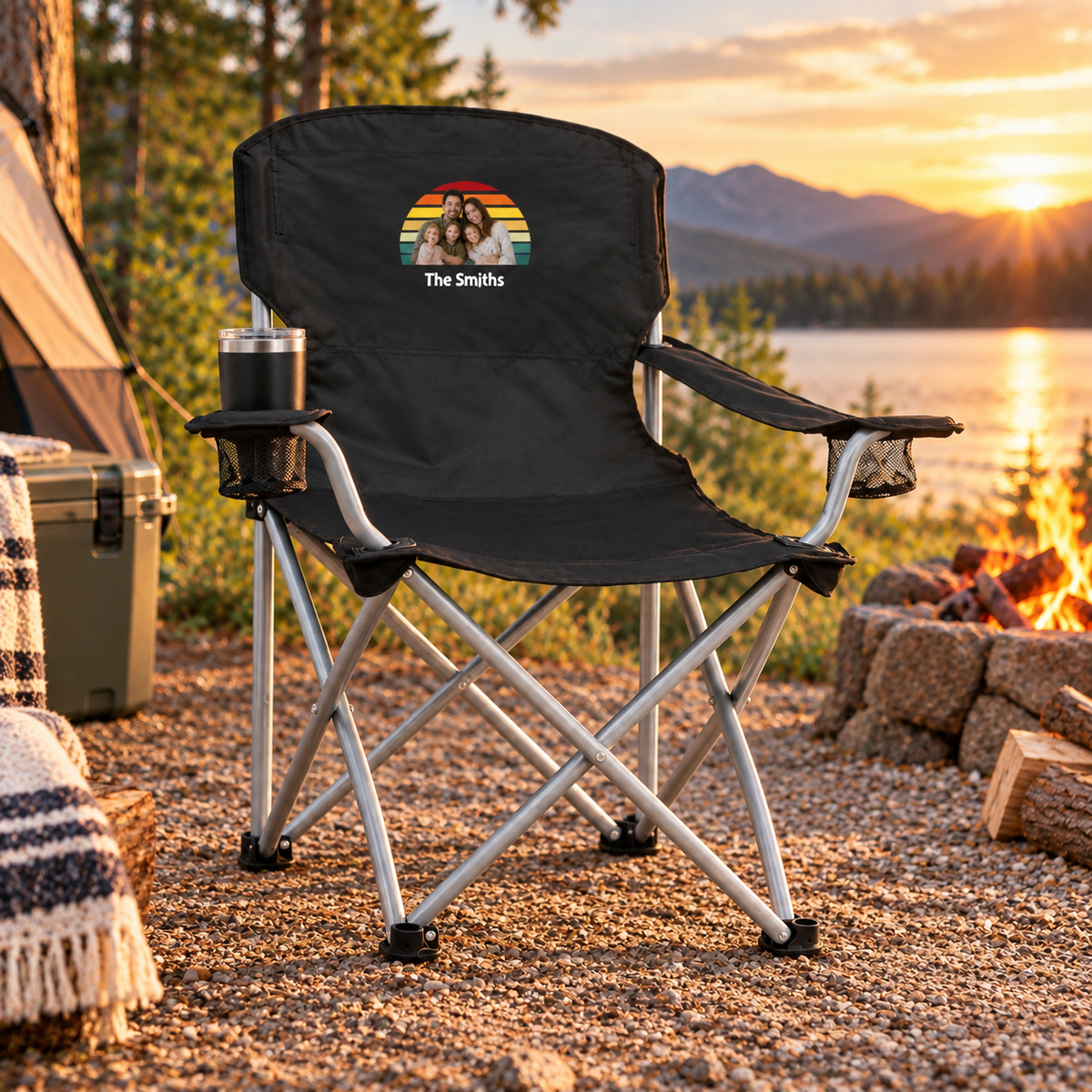 Happy Trails Personalized Family Oversized Folding Chair
