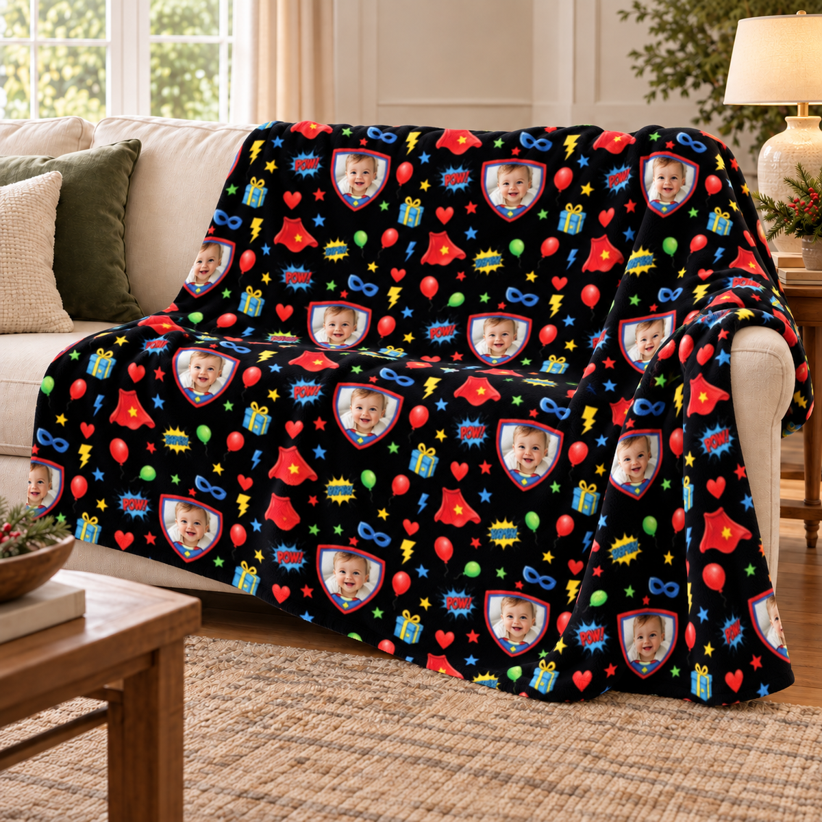 Super Celebration Personalized Kid 50x60 Sherpa Blanket