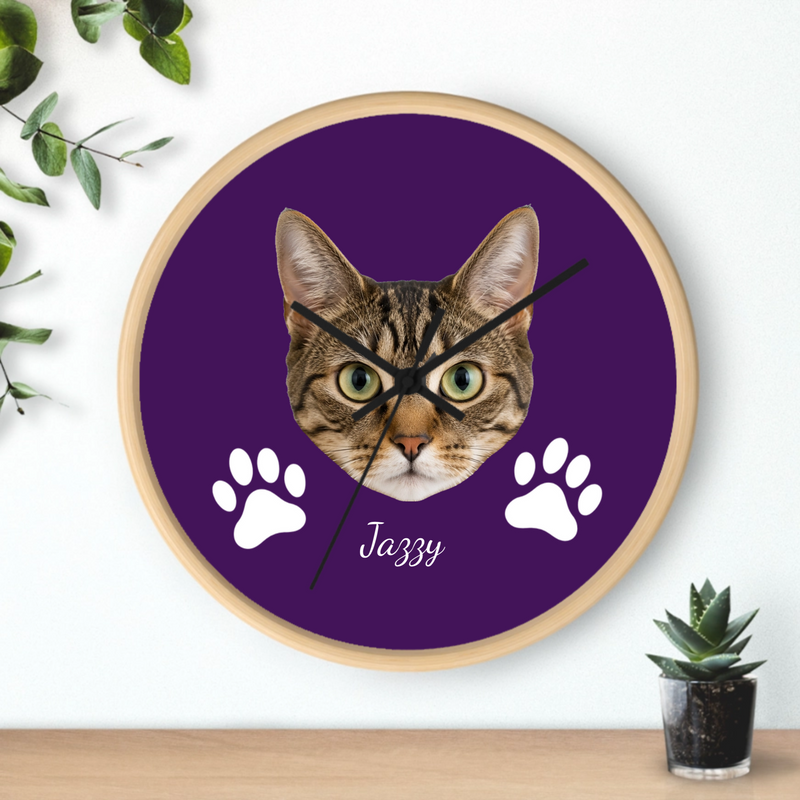 Pawfertly Yours Personalized Cat Wall Clock