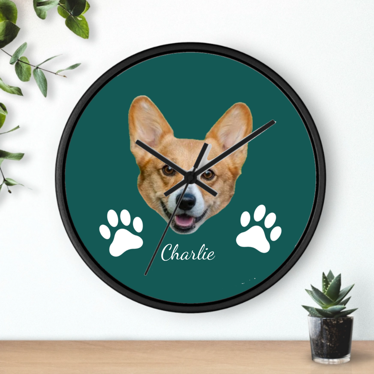 Pawfertly Yours Personalized Dog Wall Clock