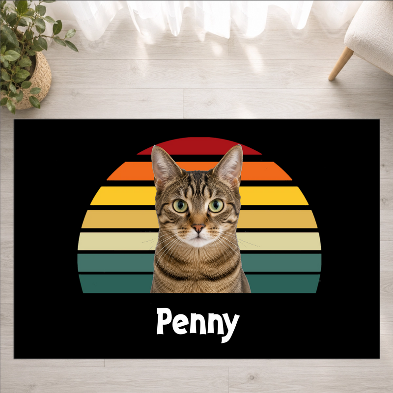 Happy Trails Personalized Cat Washable Rug