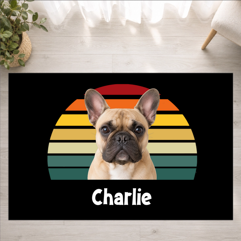 Happy Trails Personalized Dog Washable Rug