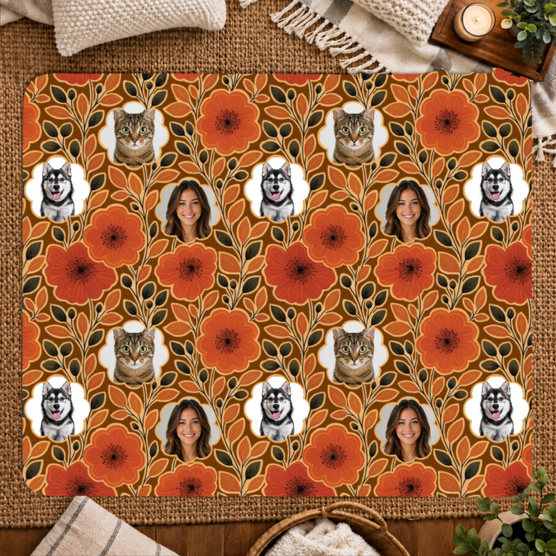 Amber Petal Radiance Personalized Dog 50x60 Sherpa Blanket